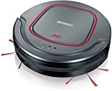 Robot Aspirador Severin Chill RB 7025, Autonomía 90 min, Sensor de reconocimiento de pasos, Sensorclean, 17 W, 0,35 litros, 65 Decibelios, Limpia 100 m2 en 90 min, Gris Platino / Rojo Granate / Negro